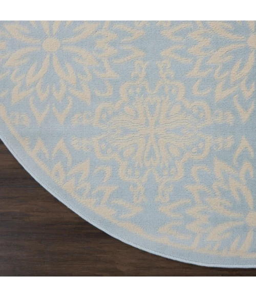 Nourison Jubilant Round Area Rug JUB06-Ivory/Light Blue