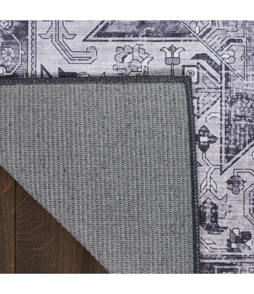 Nourison Nourison Washables Charcoal Grey NWB15 2 ft. 2 in. X 8 ft. Rect. Rug