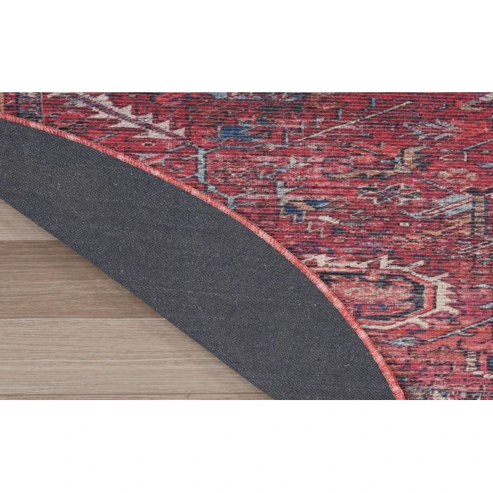 Nicole Curtis Machine Washable Series 1 Brick SR102 7 ft. 10 in. Round Rug