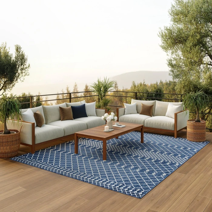 Nourison Positano Navy Blue POS02 8 ft. X 10 ft. Rect. Rug