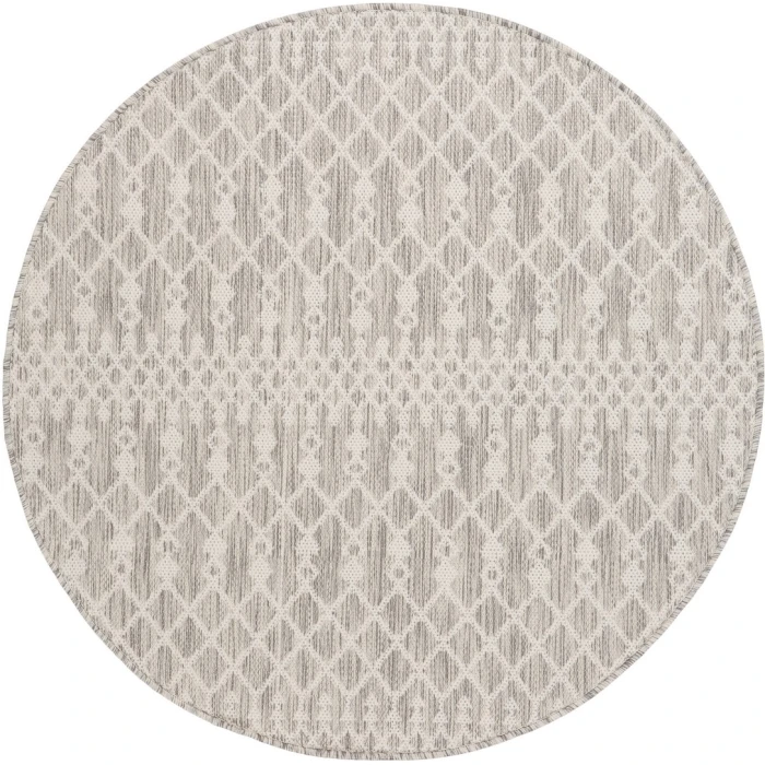 Nourison Positano Light Grey POS02 5ft. Round Rug