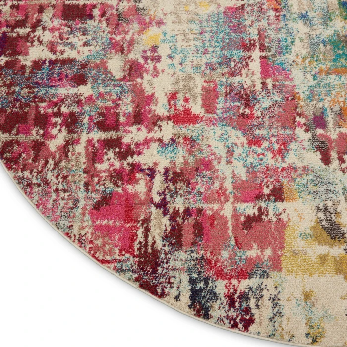 Nourison Celestial Round Area Rug CES13-Pink/Multicolor
