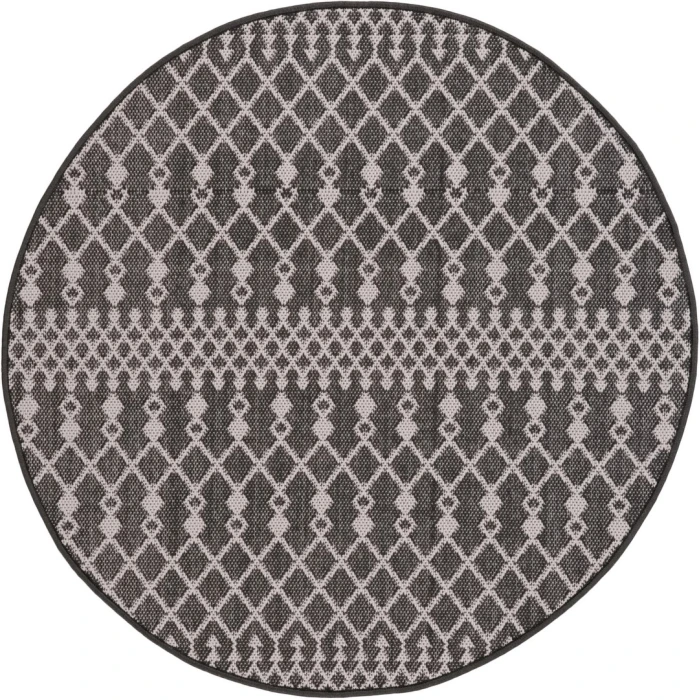 Nourison Positano Black POS02 6ft. Round Rug