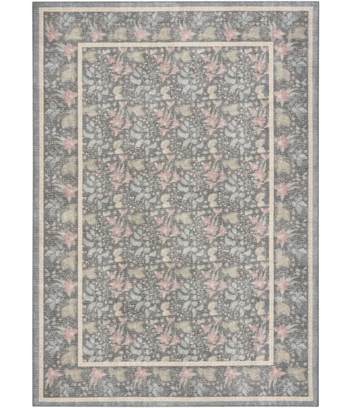 Nourison Home Botanical Washables Grey BOT03 5ft. x 7ft. Rect. Rug
