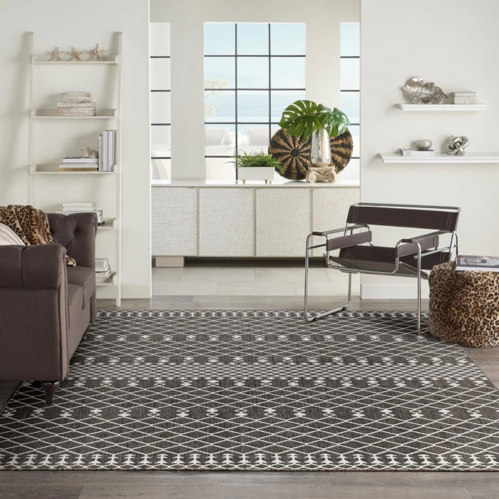 Nourison Positano Black POS02 9 ft. X 12 ft. Rect. Rug