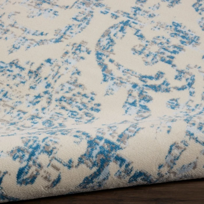Nourison Jubilant Round Area Rug JUB09-Ivory/Blue