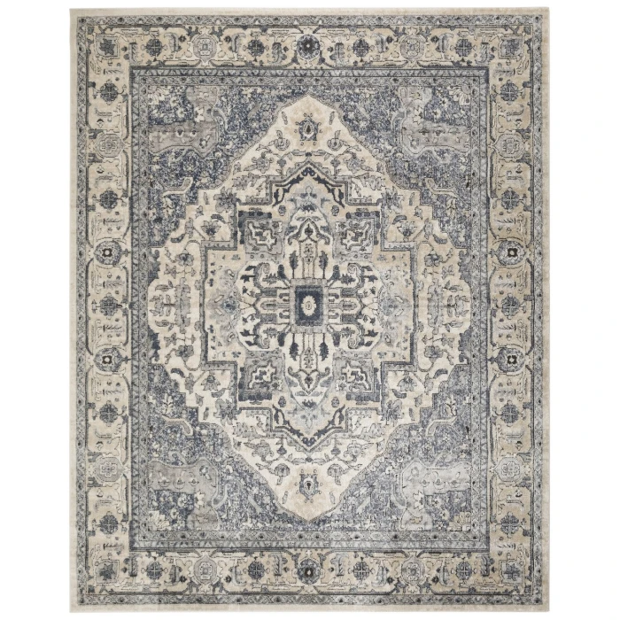 Nourison Quarry Ivory Navy QUA18 8 ft. X 10 ft. Rect. Rug