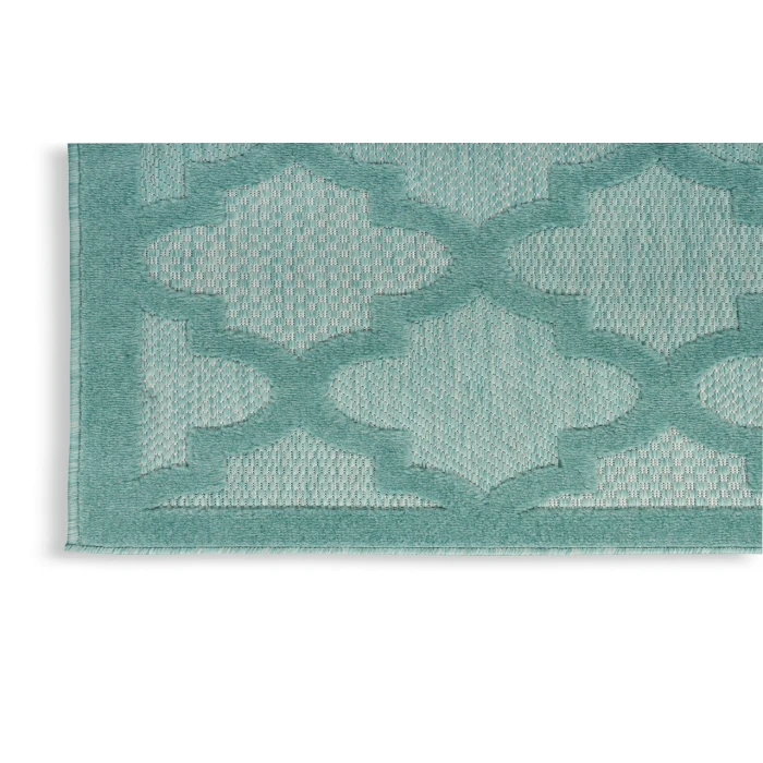 Nourison Easy Care Aqua Teal NES01 2 ft. X 6 ft. Rectangle Rug