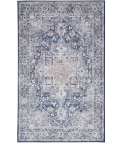 Nourison Home New Concept Washables SR101 Ivory Navy 6 ft. X 9 ft. Area Rug