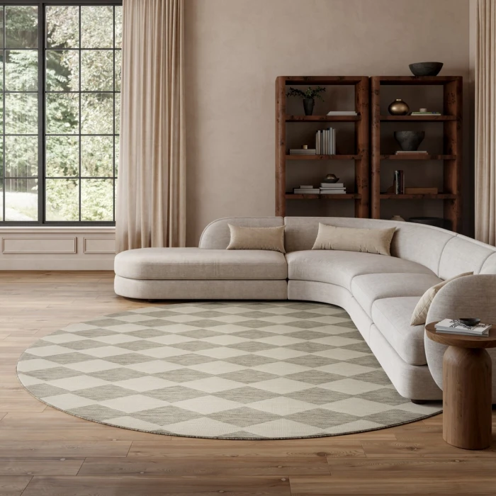 Nourison Positano Light Grey POS04 10ft. Round Rug