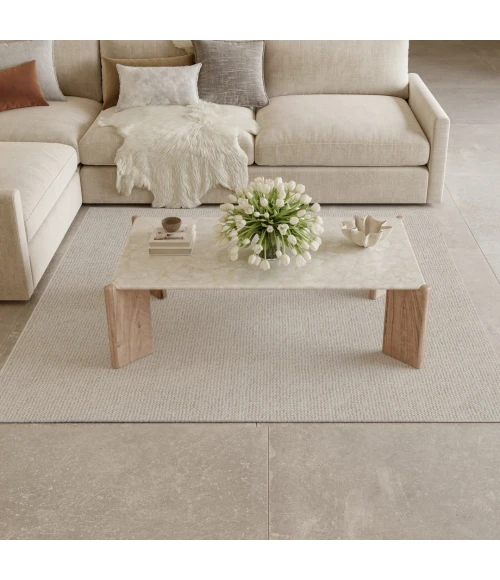 Nourison Natural Texture Ivory Beige NTX01 5ft. Square Rug