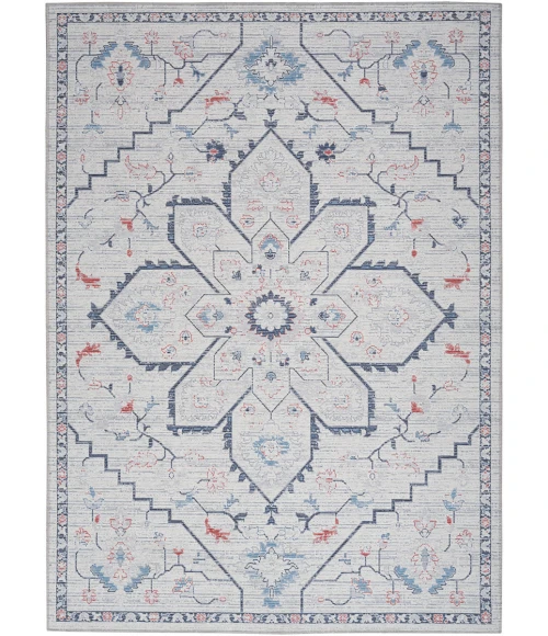 Nicole Curtis Machine Washable Series 1 Area Rug SR110 Ivory Blue