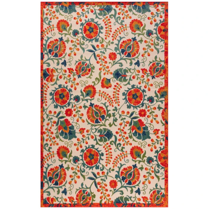 Nourison Aloha Red Multicolor ALH17 7 ft. 10 in. X 10 ft. 6 in. Rectangle Rug
