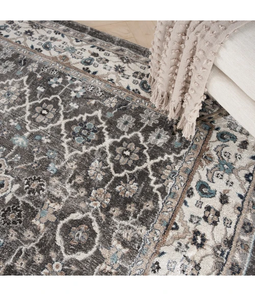 Kathy Ireland American Manor Area Rug AMR01 Grey/Ivory 7'10" x 9'10"