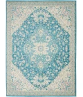 Nourison Tranquil Ivory Turquoise TRA07 5ft.3in. x 7ft.3in. Rect. Rug