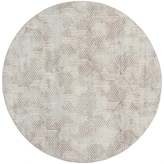 Nourison Grafix Grey GRF39 8 ft. X Round Rug