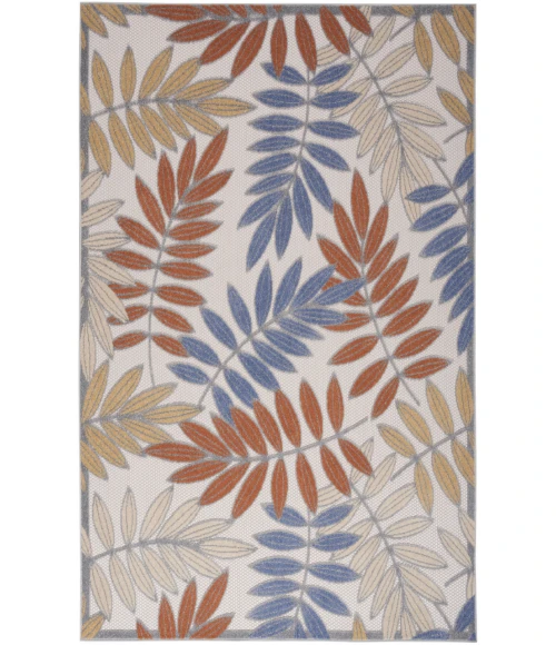 Nourison Aloha Blue Mocha ALH18 6 ft. X 9 ft. Rectangle Rug