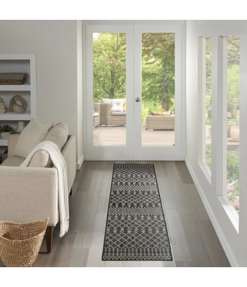 Nourison Positano Black POS02 2ft.2in. x 8ft. Rect. Rug