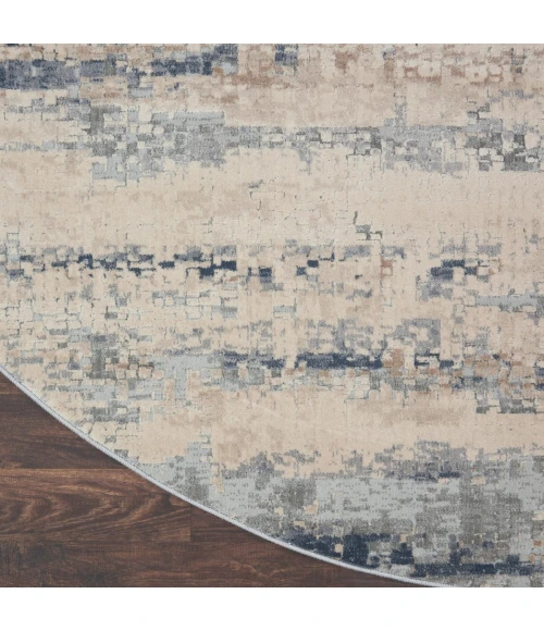 Nourison Rustic Textures Area Rug RUS04 Beige/Grey 7'10" Round