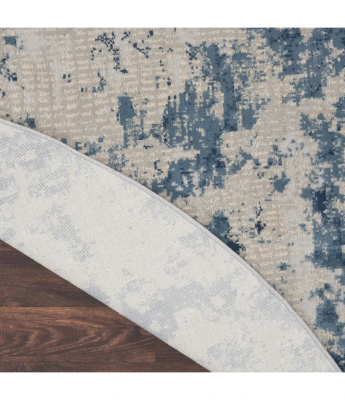 Nourison Rustic Textures Area Rug RUS16 Grey/Blue 5'3" Round