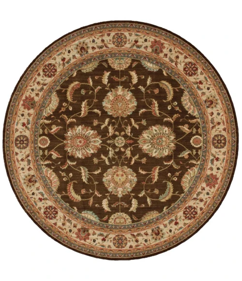 Nourison Living Treasures Round Area Rug LI04-Brown