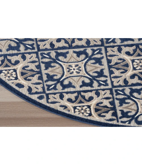 Nourison Aloha Blue ALH34 7’10” Round Rug