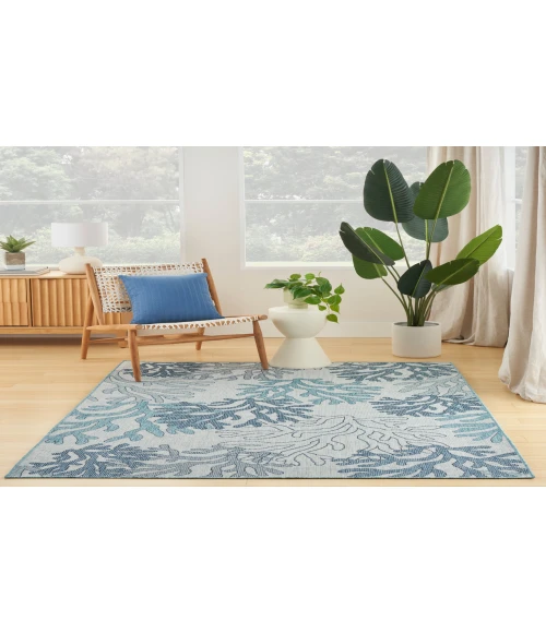 Nourison Garden Oasis Blue GOA05 6 ft. X 9 ft. Rectangle Rug