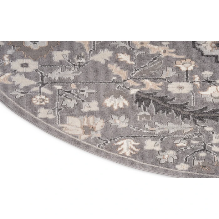 Nourison Elation Grey ETN09 5 ft. 3 in. Round Rug