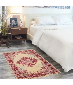Nourison Home Grafix GRF14 Cream Red 3 ft. X 5 ft. Area Rug