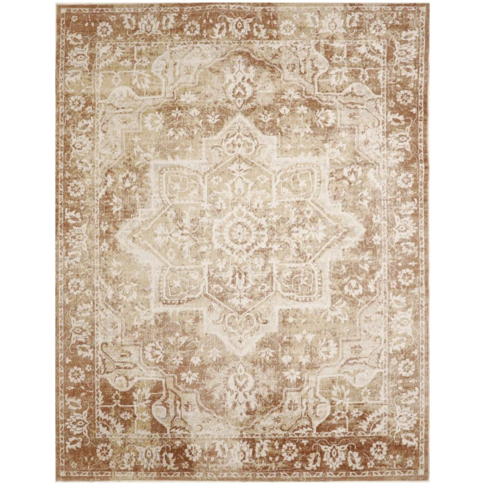 Nourison Astra Machine Washable Rust ASW12 7 ft. 10 in. X 10 ft. Rect. Rug
