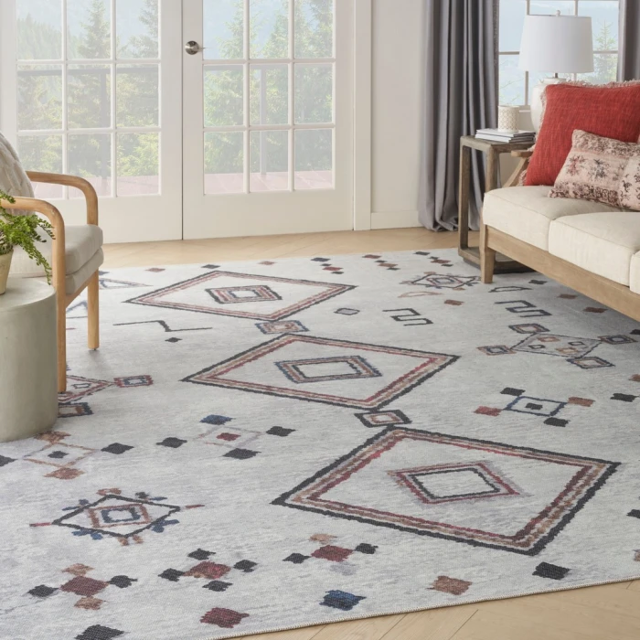 Nourison New Concept Washables Ivory Multicolor SR108 7ft. 10in. x 9ft. 10in. Rect. Rug