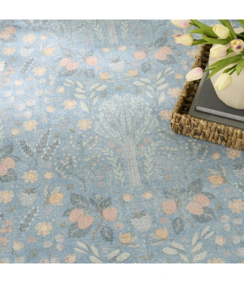 Nourison Home Botanical Washables Blue BOT04 5ft. x 7ft. Rect. Rug