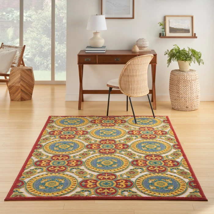 Nourison Aloha Area Rug ALH30 Red/Multi