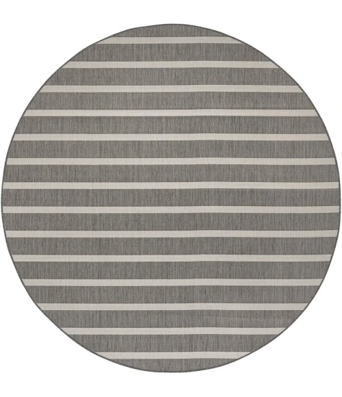Nourison Positano Charcoal Ivory POS03 8ft. Round Rug