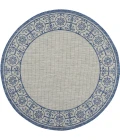 Nourison Country Side Ivory Blue CTR03 5ft.3in. x Round Rug