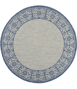 Nourison Country Side Ivory Blue CTR03 5ft.3in. x Round Rug