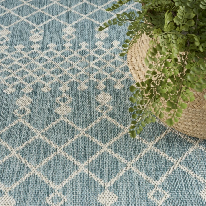 Nourison Positano Aqua POS02 4ft. Round Rug