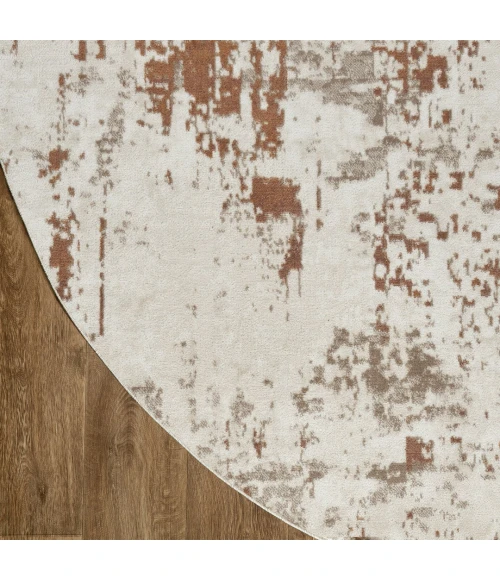 Nourison Quarry Ivory Rust QUA01 8ft. Round Rug