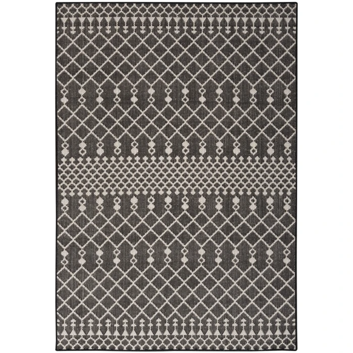 Nourison Positano Black POS02 5 ft. X 7 ft. Rect. Rug