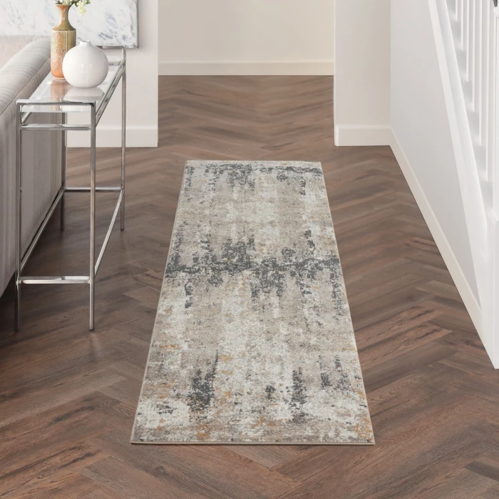 Nourison Tangra Cream Grey TNR05 8 ft. Rect. Rug
