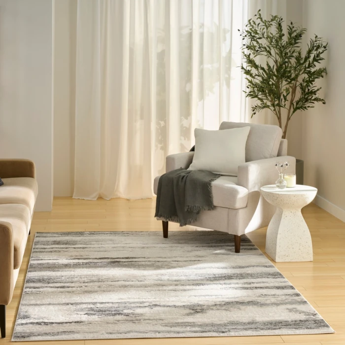 Nourison Serenity Home Grey Multicolor SRH12 3 ft. 11 in. X 5 ft. 11 in. Rect. Rug