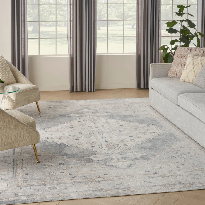 Nourison Astra Machine Washable Area Rug ASW11 Light Blue
