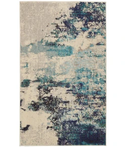 Nourison Home Celestial CES02 Ivory/Teal Blue 3 ft. X 5 ft. Area Rug