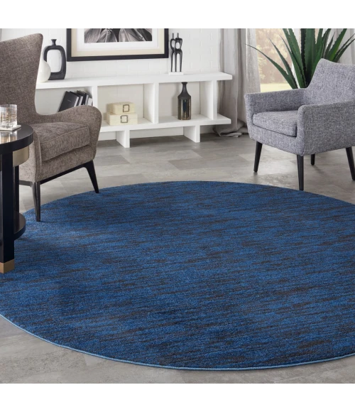 Nourison Essentials Midnight Blue Area Rug NRE01-Midnight Blue