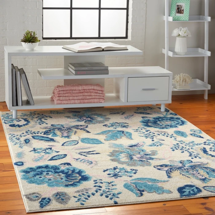 Nourison Tranquil Area Rug TRA02-Ivory/Light Blue