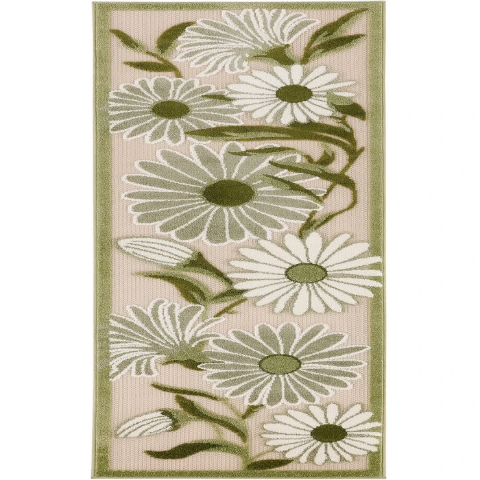 Nourison Aloha Ivory Green ALH33 2 ft. 3 in. X 8 ft. Rectangle Rug