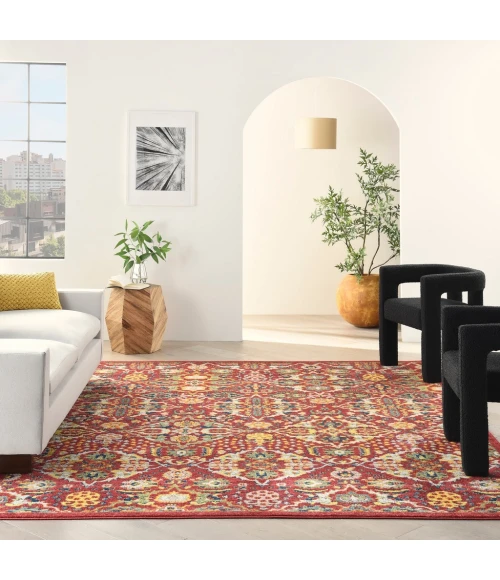 Nourison Allur Area Rug ALR03-Red Multicolor