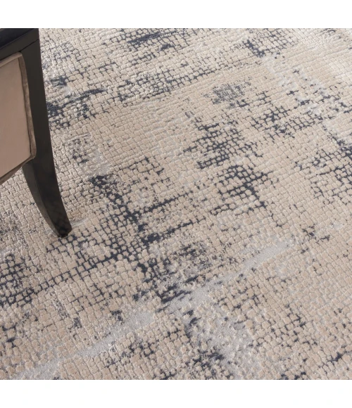 Nourison Rustic Textures Area Rug RUS06 Ivory/Blue 7'10" Round