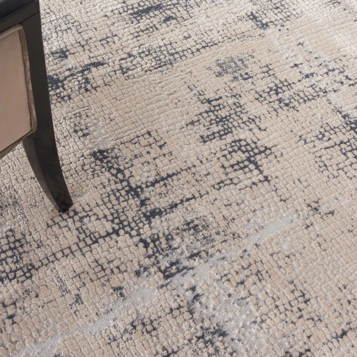 Nourison Rustic Textures Area Rug RUS06 Ivory/Blue 7'10" Round