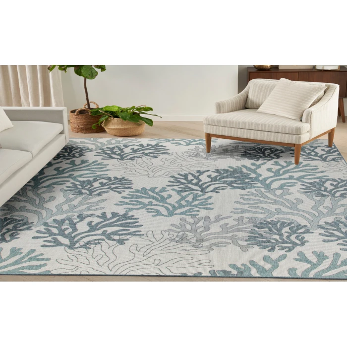 Nourison Garden Oasis Blue GOA05 9 ft. X 12 ft. Rectangle Rug